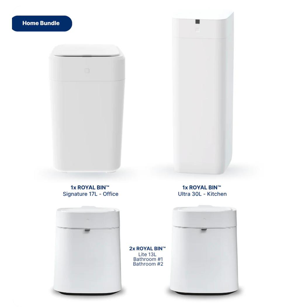 Automatic Trash Can, 3 Gallon Self Sealing and Self-Changing Smart Trash Can, Motion Sensor, Touchless Garbage Can with Lid for Kitchen Bathroom Bedroom Office, 6 Refill Rings(C3, White)