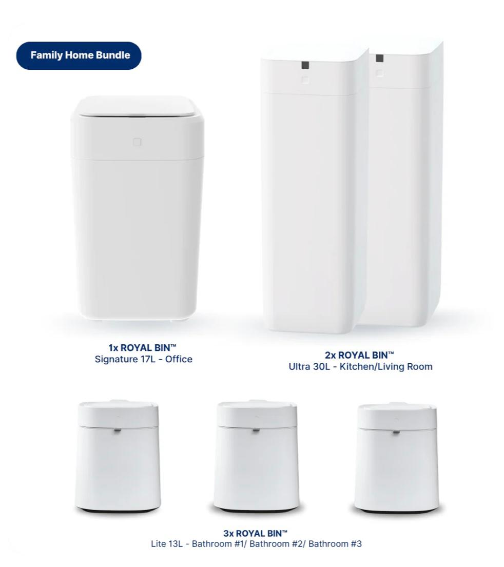 Automatic Trash Can, 3 Gallon Self Sealing and Self-Changing Smart Trash Can, Motion Sensor, Touchless Garbage Can with Lid for Kitchen Bathroom Bedroom Office, 6 Refill Rings(C3, White)