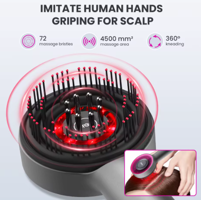 Electric Scalp Massager and Hair Oil Applicator with Three Modes and Light Therapy Function