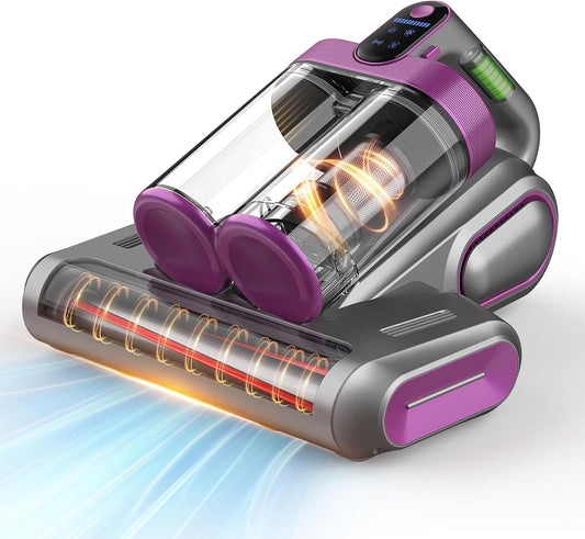 Bed Mattress Vacuum Cleaner Cordless 16Kpa Handheld Vacuum, Vacuum Cleaner with 253.7Nm UV-C Light,Hepa Filter & Ultrasonic, Portable Vacuums for Sofa Bed Couch Crib Gifts for Women Her Man